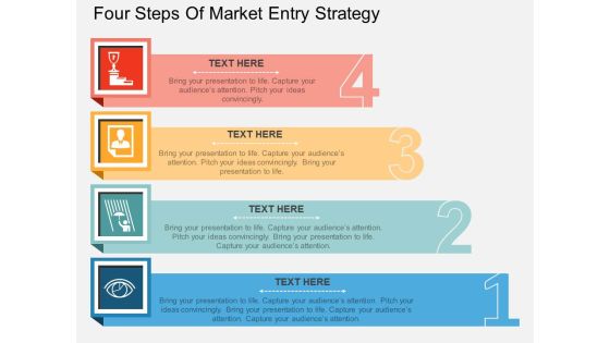 Four Steps Of Market Entry Strategy Powerpoint Template Four Steps Of Market Entry Strategy Powerpoint Template