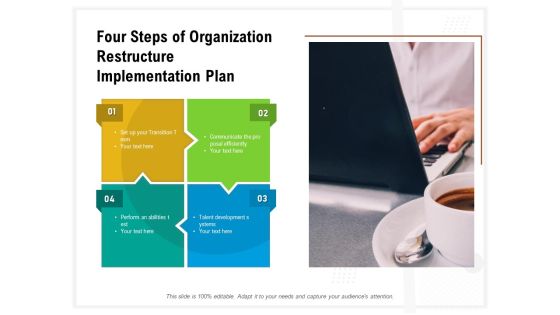 Four Steps Of Organization Restructure Implementation Plan Ppt PowerPoint Presentation Inspiration Format Ideas PDF Four Steps Of Organization Restructure Implementation Plan Ppt PowerPoint Presentation Inspiration Format Ideas PDF