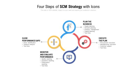 Four Steps Of SCM Strategy With Icons Ppt PowerPoint Presentation Show Background Images Four Steps Of SCM Strategy With Icons Ppt PowerPoint Presentation Show Background Images