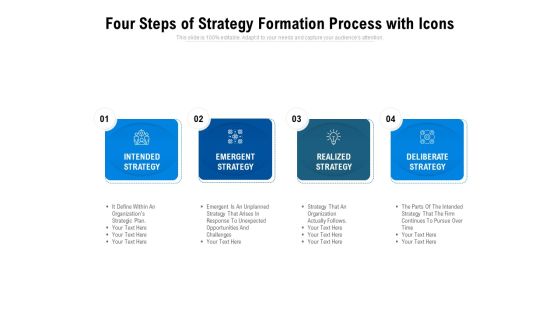 Four Steps Of Strategy Formation Process With Icons Ppt PowerPoint Presentation Layouts Templates Four Steps Of Strategy Formation Process With Icons Ppt PowerPoint Presentation Layouts Templates