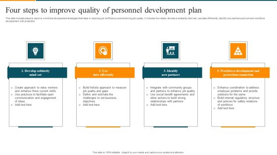 Four Steps To Improve Quality Of Personnel Development Plan Brochure PDF Four Steps To Improve Quality Of Personnel Development Plan Brochure PDF