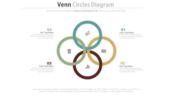 Four Steps Venn Diagram With Business Icons Powerpoint Template Four Steps Venn Diagram With Business Icons Powerpoint Template