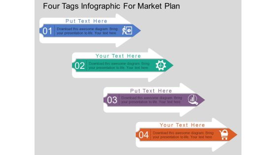 Four Tags Infographic For Market Plan Powerpoint Template Four Tags Infographic For Market Plan Powerpoint Template