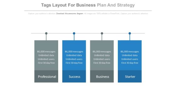 Four Tags Layout For Business Plan And Strategy Powerpoint Slides Four Tags Layout For Business Plan And Strategy Powerpoint Slides