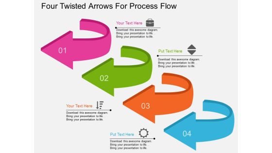 Four Twisted Arrows For Process Flow Powerpoint Template Four Twisted Arrows For Process Flow Powerpoint Template