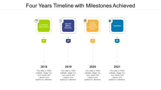Four Years Timeline With Milestones Achieved Ppt PowerPoint Presentation File Shapes PDF Four Years Timeline With Milestones Achieved Ppt PowerPoint Presentation File Shapes PDF