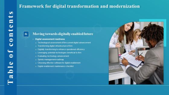 Framework For Digital Transformation And Modernization Table Of Contents Template PDF Framework For Digital Transformation And Modernization Table Of Contents Template PDF