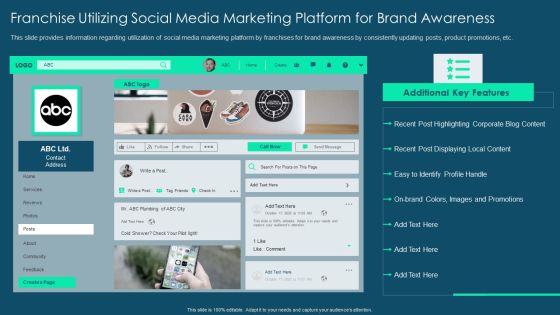 Franchise Promotion And Advertising Playbook Franchise Utilizing Social Media Marketing Platform For Brand Awareness Introduction PDF Franchise Promotion And Advertising Playbook Franchise Utilizing Social Media Marketing Platform For Brand Awareness Introduction PDF