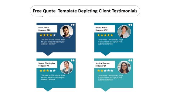 Free Quote Template Depicting Client Testimonials Ppt PowerPoint Presentation Gallery Shapes PDF