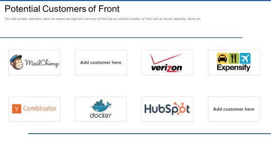 Front Series Venture Capital Funding Potential Customers Of Front Download PDF
