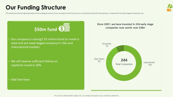 Funding Pitch Deck Our Funding Structure Ppt Professional Designs PDF Funding Pitch Deck Our Funding Structure Ppt Professional Designs PDF