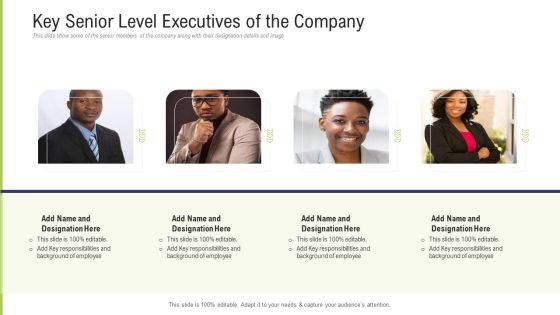 Funding Pitch Deck To Obtain Long Term Debt From Banks Key Senior Level Executives Of The Company Rules PDF Funding Pitch Deck To Obtain Long Term Debt From Banks Key Senior Level Executives Of The Company Rules PDF