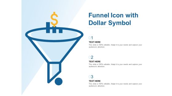 Funnel Icon With Dollar Symbol Ppt PowerPoint Presentation File Gallery