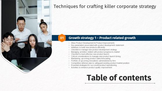 G04 Table Of Contents Techniques For Crafting Killer Corporate Strategy Icons PDF G04 Table Of Contents Techniques For Crafting Killer Corporate Strategy Icons PDF