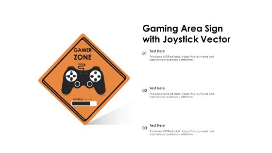 Gaming Area Sign With Joystick Vector Ppt PowerPoint Presentation Model Graphics PDF