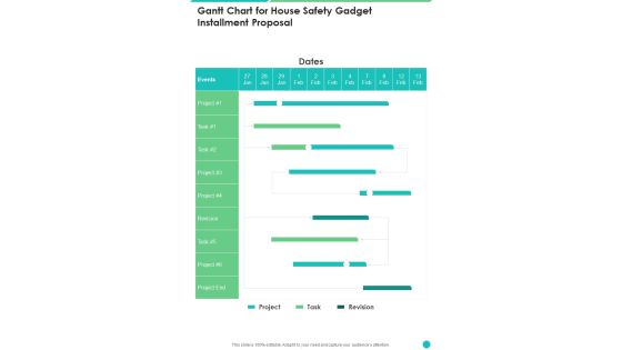 Gantt Chart For House Safety Gadget Installment Proposal One Pager Sample Example Document Gantt Chart For House Safety Gadget Installment Proposal One Pager Sample Example Document