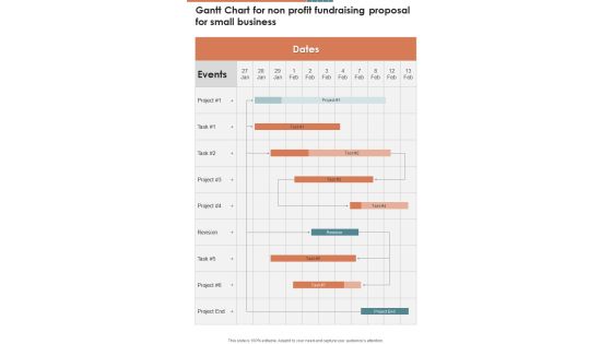 Gantt Chart For Non Profit Fundraising Proposal For Small Business One Pager Sample Example Document Gantt Chart For Non Profit Fundraising Proposal For Small Business One Pager Sample Example Document