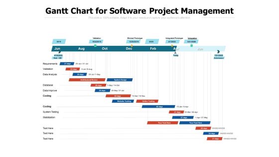 Gantt Chart For Software Project Management Ppt PowerPoint Presentation Outline Example