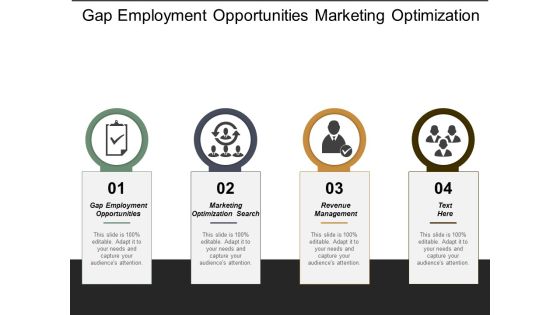 Gap Employment Opportunities Marketing Optimization Search Revenue Management Ppt PowerPoint Presentation Model Rules Gap Employment Opportunities Marketing Optimization Search Revenue Management Ppt PowerPoint Presentation Model Rules