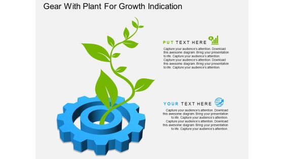 Gear With Plant For Growth Indication Powerpoint Template Gear With Plant For Growth Indication Powerpoint Template