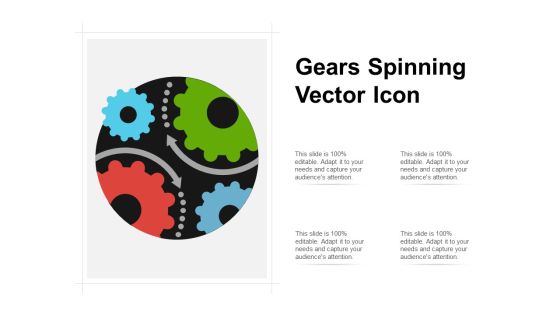 Gears Spinning Vector Icon Ppt PowerPoint Presentation Pictures Design Inspiration