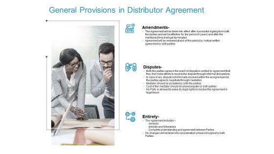 General Provisions In Distributor Agreement Entirety Ppt PowerPoint Presentation Professional Background