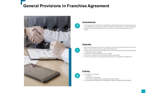 General Provisions In Franchise Agreement Ppt PowerPoint Presentation Ideas Layouts General Provisions In Franchise Agreement Ppt PowerPoint Presentation Ideas Layouts