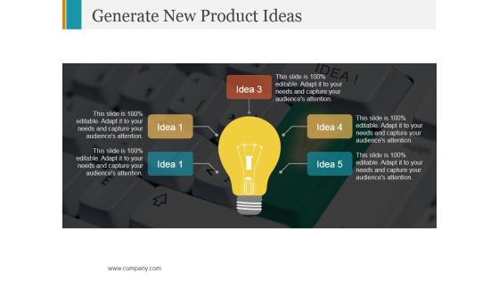 Generate New Product Ideas Ppt PowerPoint Presentation Professional Master Slide