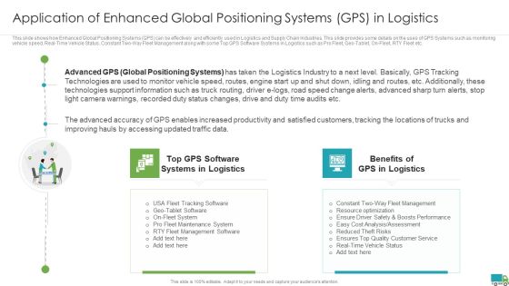 Generating Logistics Value Business Application Of Enhanced Global Positioning Systems Gps In Logistics Icons PDF Generating Logistics Value Business Application Of Enhanced Global Positioning Systems Gps In Logistics Icons PDF