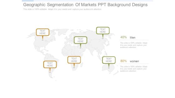 Geographic Segmentation Of Markets Ppt Background Designs