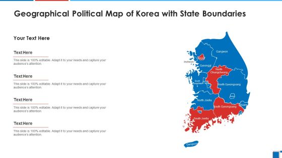 Geographical Political Map Of Korea With State Boundaries Download PDF