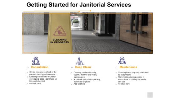 Getting Started For Janitorial Services Ppt PowerPoint Presentation Professional Guide Getting Started For Janitorial Services Ppt PowerPoint Presentation Professional Guide