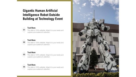 Gigantic Human Artificial Intelligence Robot Outside Building At Technology Event Ppt PowerPoint Presentation Slides Show PDF