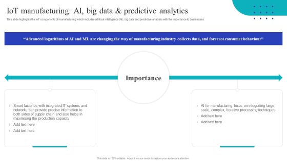 Global Internet Of Things In Manufacturing Iot Manufacturing Ai Big Data And Predictive Guidelines PDF