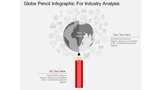 Globe Pencil Infographic For Industry Analysis Powerpoint Template Globe Pencil Infographic For Industry Analysis Powerpoint Template