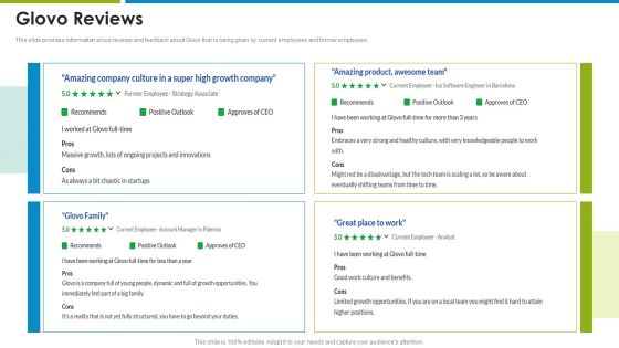 Glovo Courier Service Investor Glovo Reviews Brochure PDF