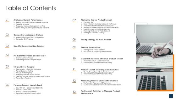Go To Market Strategy For New Product Table Of Contents Download PDF Go To Market Strategy For New Product Table Of Contents Download PDF
