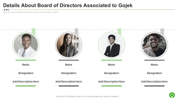 Gojek Investor Capital Financing Pitch Deck Details About Board Of Directors Associated To Gojek Summary PDF Gojek Investor Capital Financing Pitch Deck Details About Board Of Directors Associated To Gojek Summary PDF