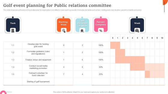 Golf Event Planning For Public Relations Committee Rules PDF