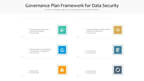 Governance Plan Framework For Data Security Ppt PowerPoint Presentation Gallery Model PDF