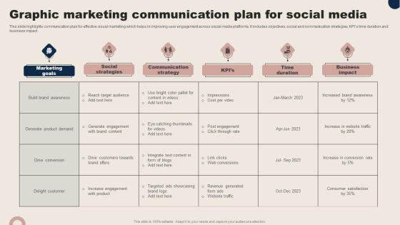 Graphic Marketing Communication Plan For Social Media Portrait PDF Graphic Marketing Communication Plan For Social Media Portrait PDF