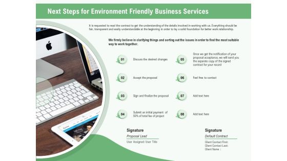 Green Business Next Steps For Environment Friendly Business Services Ppt Visual Aids Infographic Template PDF Green Business Next Steps For Environment Friendly Business Services Ppt Visual Aids Infographic Template PDF