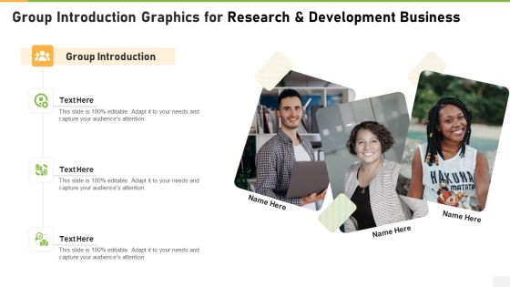 Group Introduction Graphics For Research And Development Business Graphics PDF Group Introduction Graphics For Research And Development Business Graphics PDF