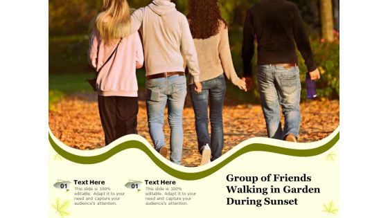 Group Of Friends Walking In Garden During Sunset Ppt PowerPoint Presentation File Professional PDF Group Of Friends Walking In Garden During Sunset Ppt PowerPoint Presentation File Professional PDF