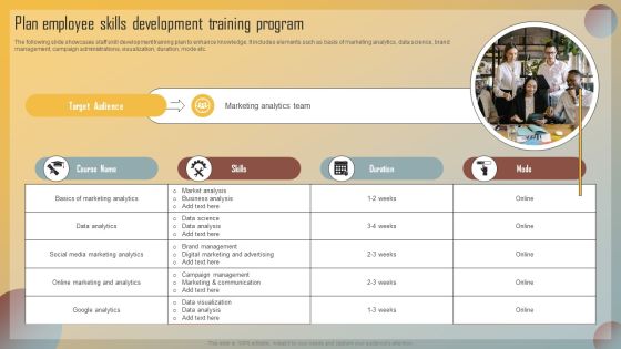 Guide For Marketing Analytics To Improve Decisions Plan Employee Skills Development Training Program Download PDF Guide For Marketing Analytics To Improve Decisions Plan Employee Skills Development Training Program Download PDF