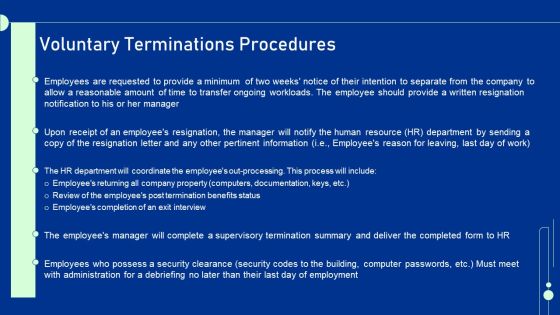 Guide For Staff Termination Policy Voluntary Terminations Procedures Clipart PDF Guide For Staff Termination Policy Voluntary Terminations Procedures Clipart PDF