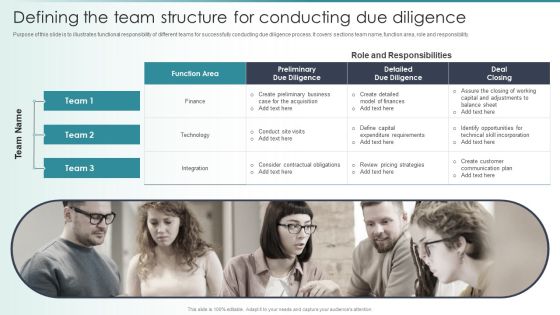 Guide To Mergers And Acquisitions Defining The Team Structure For Conducting Due Diligence Mockup PDF Guide To Mergers And Acquisitions Defining The Team Structure For Conducting Due Diligence Mockup PDF