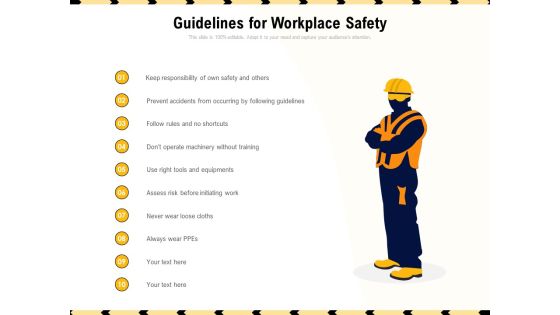 Guidelines For Workplace Safety Ppt PowerPoint Presentation Gallery Styles PDF