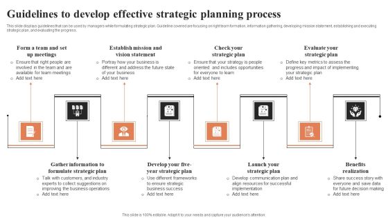 Guidelines To Develop Effective Strategic Planning Process Ppt Ideas Master Slide PDF