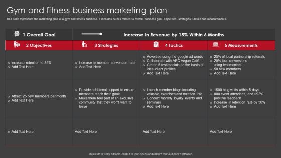 Gym And Fitness Business Marketing Plan Guidelines PDF